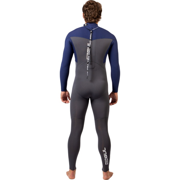 2026 GUL Hombres Yulex Flexor 3/2mm Back Zip Neopreno FX1216 - Grey / Blue